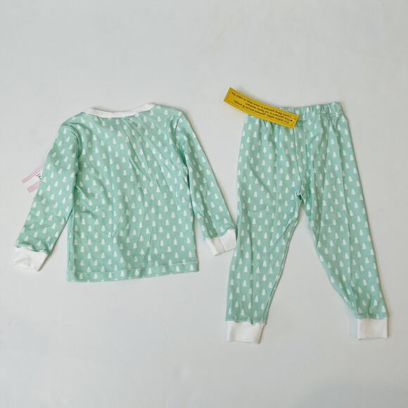 NWT James & Lottie 24M Aqua Christmas Tree PJs - Picture 3 of 4